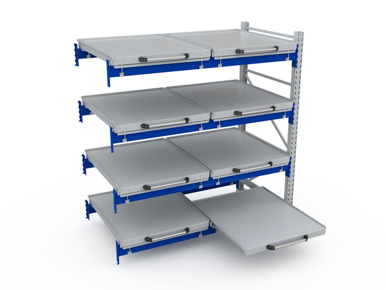 Стеллаж с выкатными платформами S-HEAVY 500 (4 яруса хранения) купить в Тюмени Стеллаж с выкатными платформами S-HEAVY 500 (4 яруса хранения) купить в Тюмени