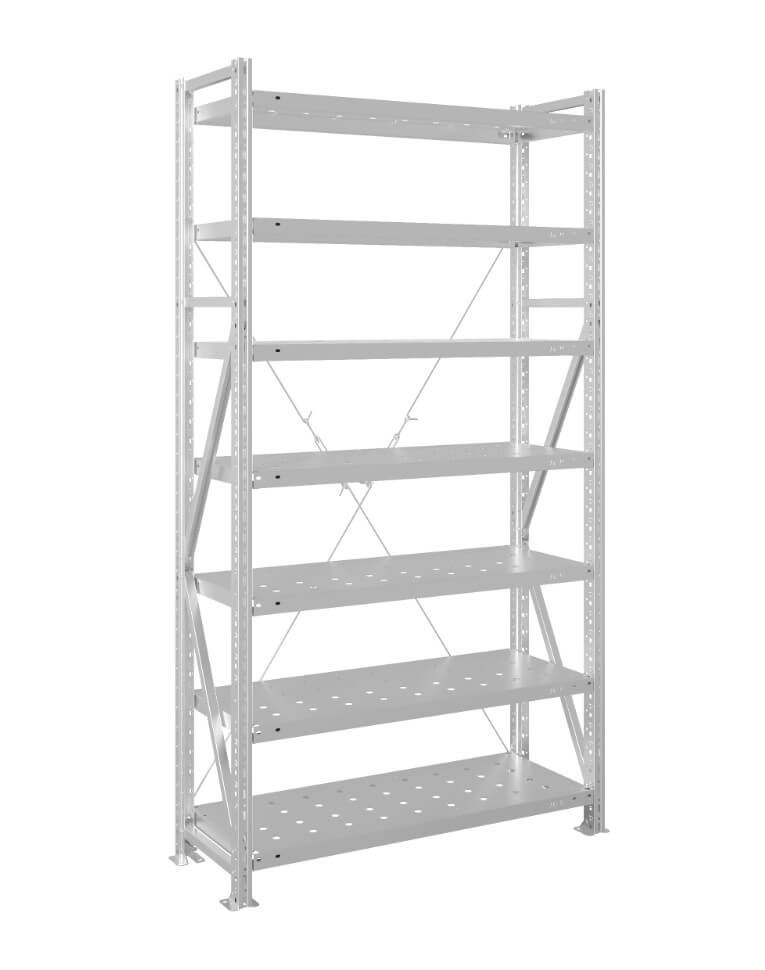 Стеллаж MS U 2500x1200x400 7 полок (180 кг, перф) купить в Тюмени Стеллаж MS U 2500x1200x400 7 полок (180 кг, перф) купить в Тюмени